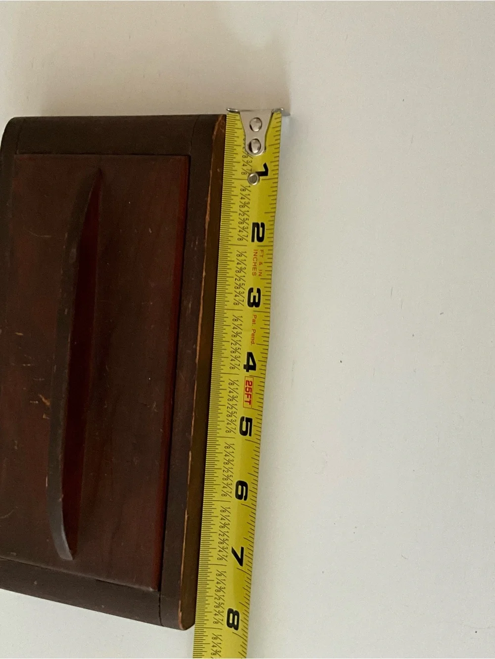 Vintage Handmade Wooden Pen Holder / Desk Accessory in Dark Brown